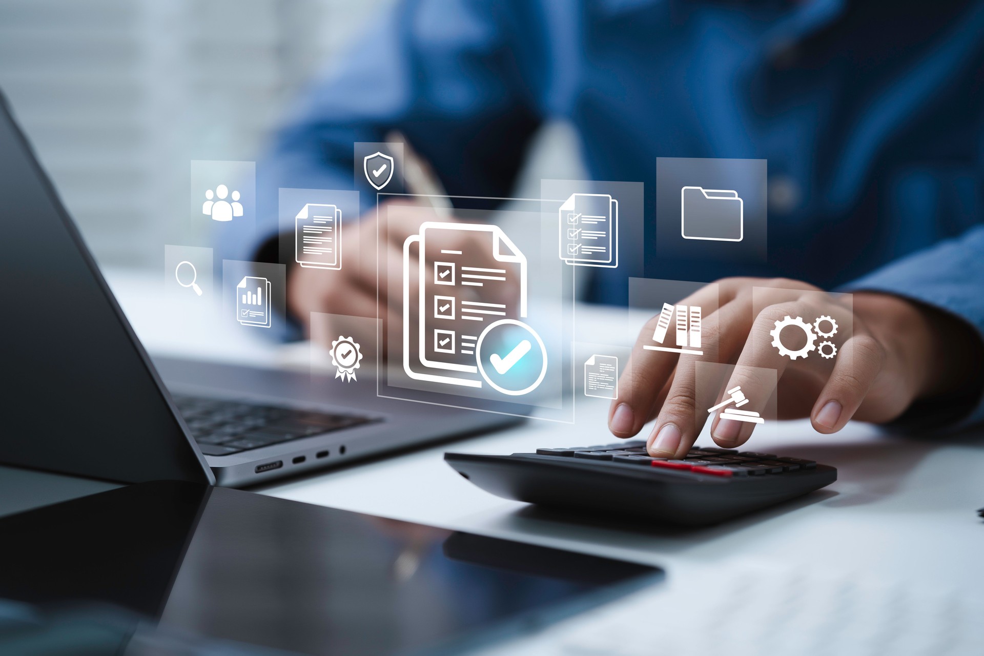 Audit business and Compliance rules and law regulation policy concept. Account Document Checklist to quality control and financial management system. Compliance with internal organization regulation Audit business and Compliance rules and law regulation policy concept. Account Document Checklist to quality control and financial management system. Compliance with internal organization regulation